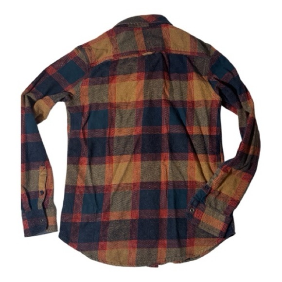 Prana Golden Canyon Flannel Plaid Button Up Top Size S Hiking Bonfire Grunge - Picture 3 of 9